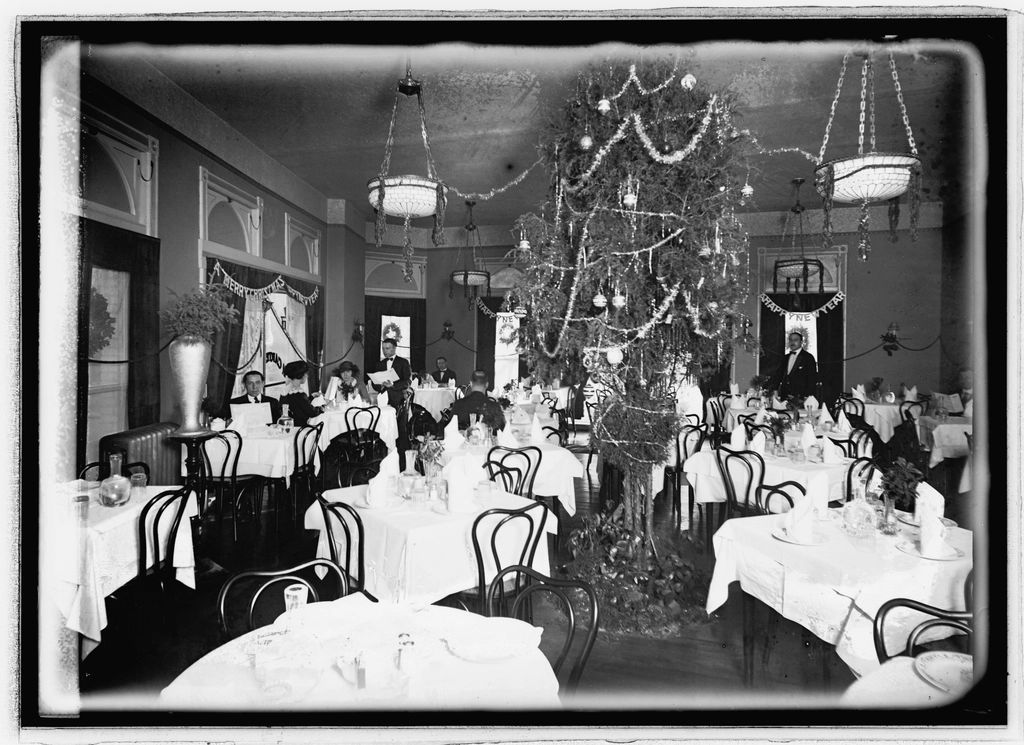 The dining room, laid for service